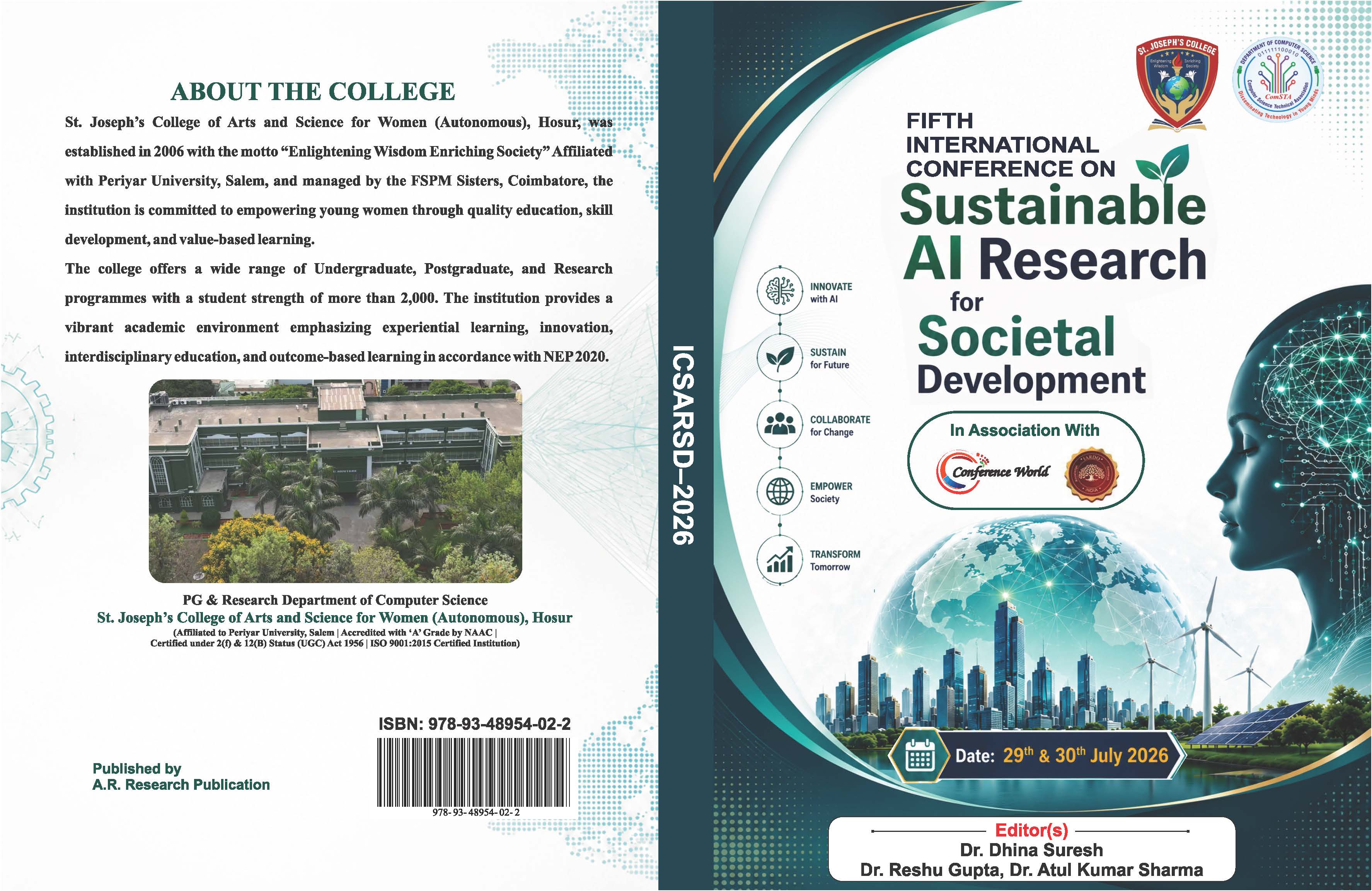 Fifth International Conference on Sustainable AI Research for Societal Development July 29, 2026